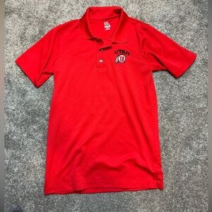 Mens Red Utah Utes Knight Apparel Polo (S)